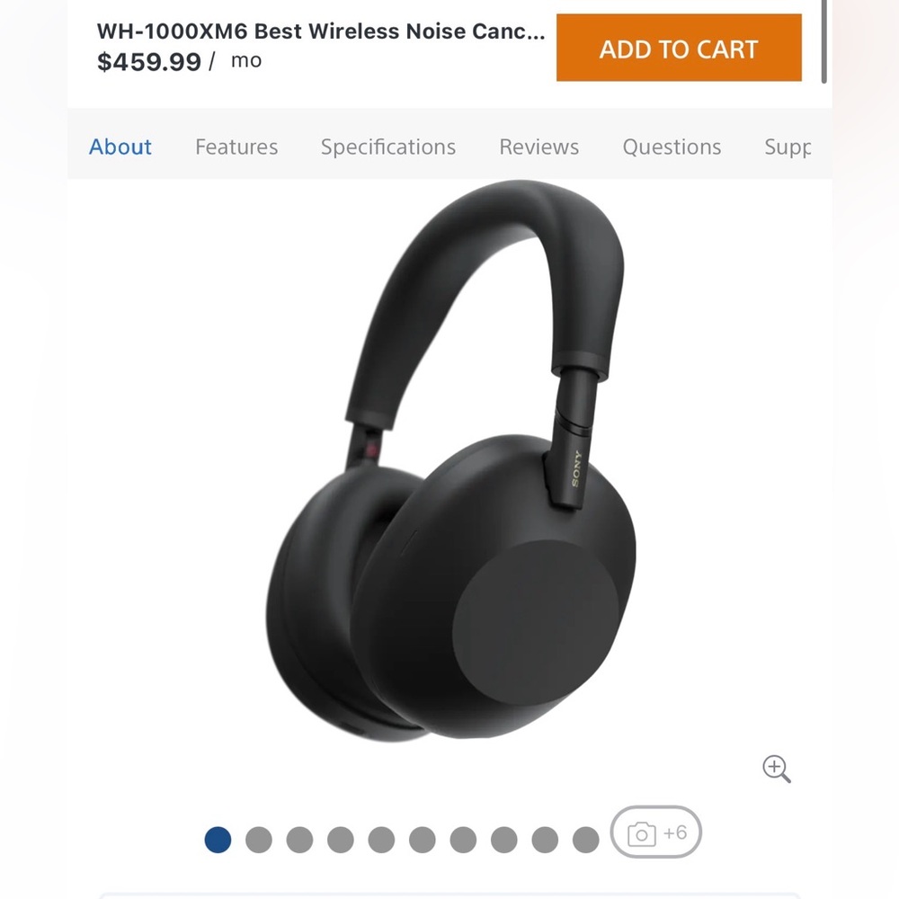 Sony Matte Black Over-Ear Headphones